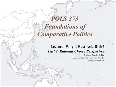 POLS 373 Foundations of Comparative Politics