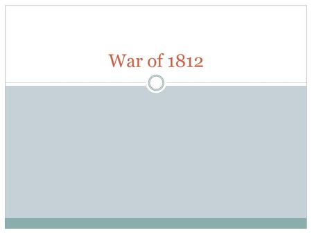 War of 1812. George Washington Born :1732 Died:1799 Years in Office 1789-97 Political Party: none Home State: Virginia Vice President: John Adams.