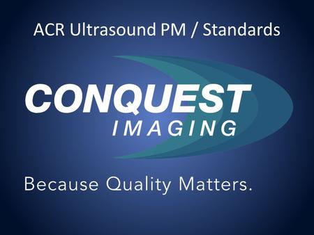 ACR Ultrasound PM / Standards