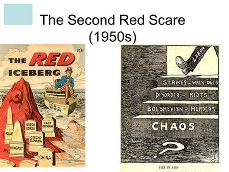 The Second Red Scare (1950s). SUSPICIONS DEVELOPED DURING THE WAR Even during the war, the two nations disagreed on many issues The U.S. was furious that.