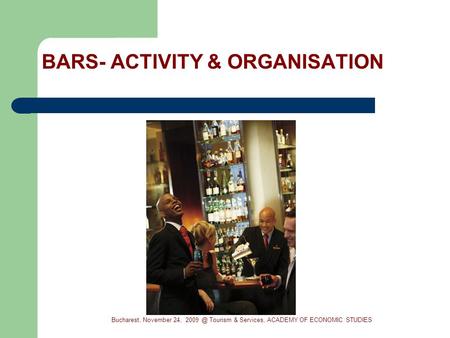 BARS- ACTIVITY & ORGANISATION Bucharest, November 24, Tourism & Services, ACADEMY OF ECONOMIC STUDIES.