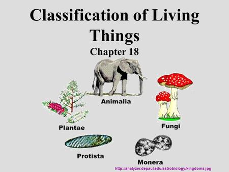 Classification of Living Things Chapter 18