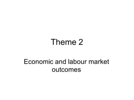 Theme 2 Economic and labour market outcomes. Theme 2 qual work in India/ Ghana/ Pakistan Theme 2 quant work has utilised Ghana/ Pakistan RECOUP data and.