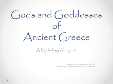 Gods and Goddesses of Ancient Greece