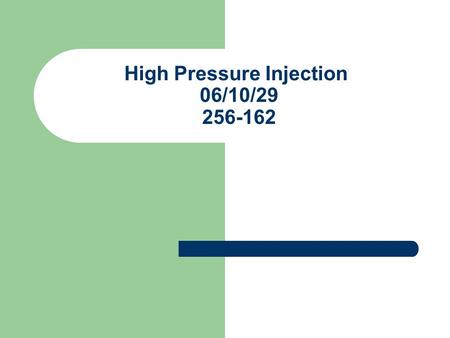 High Pressure Injection 06/10/29 256-162. Prelude To Incident A Miner was assisting his partner was the operator of the Mclean Bolter. The Miner was new.