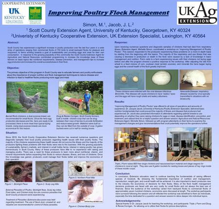 Abstract: Scott County has experienced a significant increase in poultry production over the last four years in a wide array of operations ranging from.