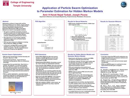 Particle Swarm Optimization PSO was first introduced by Jammes Kennedy and Russell C. Eberhart in 1995. Fundamental hypothesis: social sharing of information.