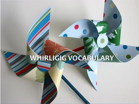 Whirligig Vocabulary.