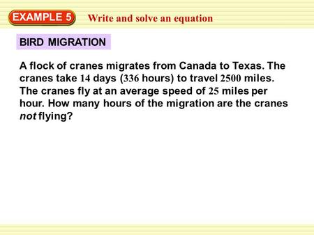 EXAMPLE 5 Write and solve an equation