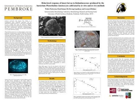 Behavioral response of insect larvae to bioluminescence produced by the bacterium Photorhabdus luminescens cultivated by in vitro and in vivo methods Walter.