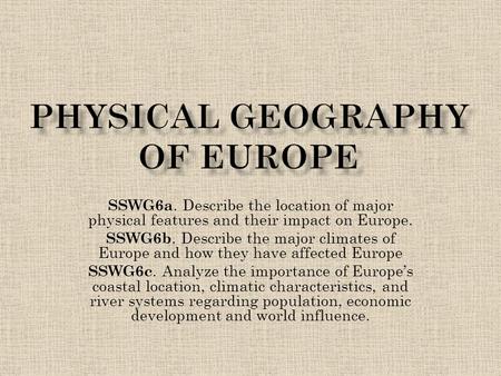 Physical Geography of Europe