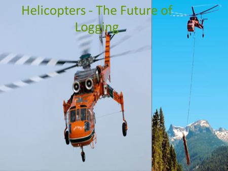 Helicopters - The Future of Logging. Helicopters: Finding the Middle Ground 1800’s1900’sPresent Day “Who cares about the environment anyways?” – Taylor.