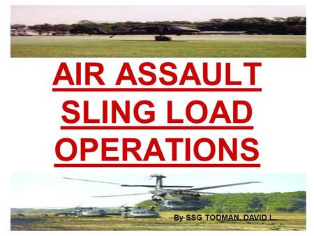 AIR ASSAULT SLING LOAD OPERATIONS