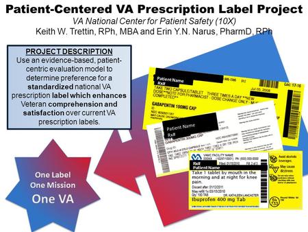 IOM 20 06 ACPF 200 6/2 007 VA NCPS 200 7 NABP 200 8/20 09 USP 200 8/20 09 CA Senate Bill 472 AFB 200 8 Rx# Patient Name Patient-Centered VA Prescription.