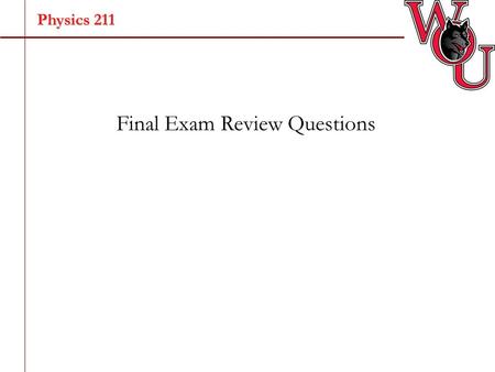 Final Exam Review Questions