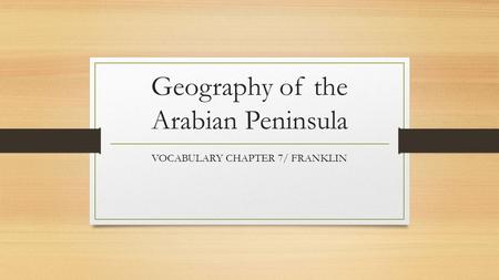 Geography of the Arabian Peninsula