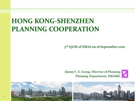 HONG KONG-SHENZHEN PLANNING COOPERATION