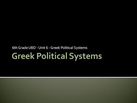 Greek Political Systems