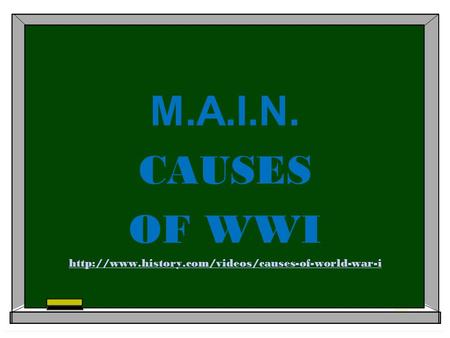 M.A.I.N. CAUSES OF WWI