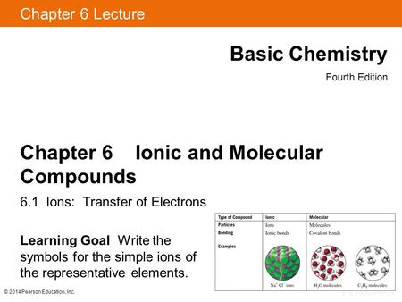 Chapter 6 Ionic and Molecular Compounds