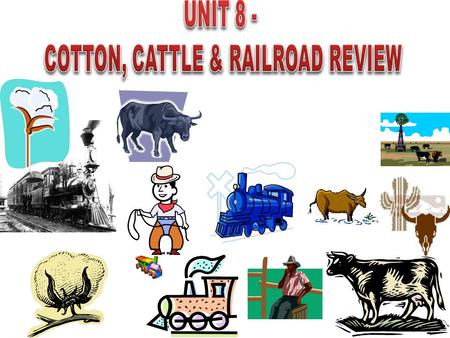 1865‐1900 Time of huge economic growth, new industries for Texas and rise of technology. Railroads brought people and business to Texas and enabled farmers.