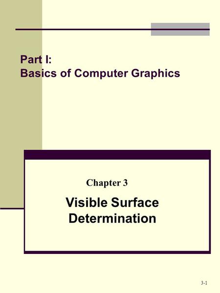 Part I: Basics of Computer Graphics