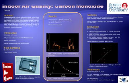 Introduction Introduction to the piece. Why measure carbon monoxide? OSHA/WHO standard. Discuss sources of CO. Discuss amount expected to be found in homes.