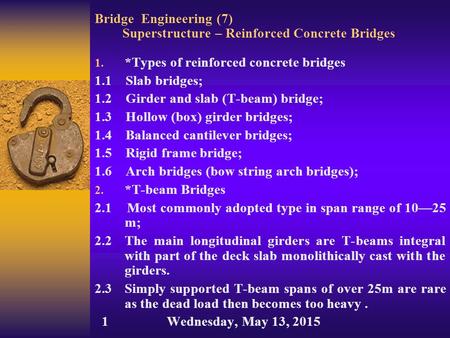 Bridge Engineering (7) Superstructure – Reinforced Concrete Bridges