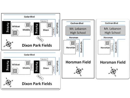 Parking Stadium Dr. Middle Dixon Cedar Blvd Wildcat Bleachers Dixon Park Fields.