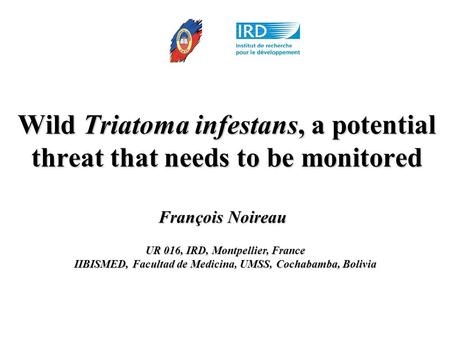 Wild Triatoma infestans, a potential threat that needs to be monitored François Noireau UR 016, IRD, Montpellier, France IIBISMED, Facultad de Medicina,