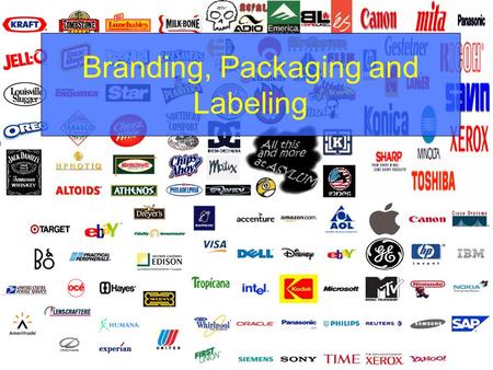 Branding, Packaging and Labeling. Topics Branding –Importance –Types –Strategies Packaging –Function –Issues Labeling.