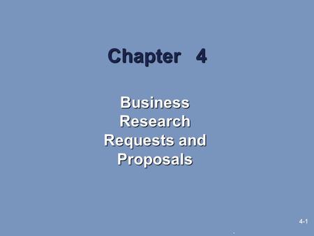 Business Research Requests and Proposals