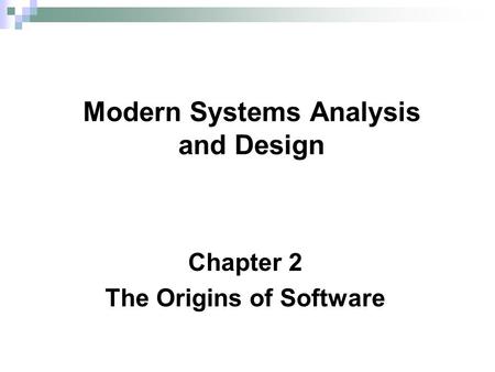 Chapter 2 The Origins of Software