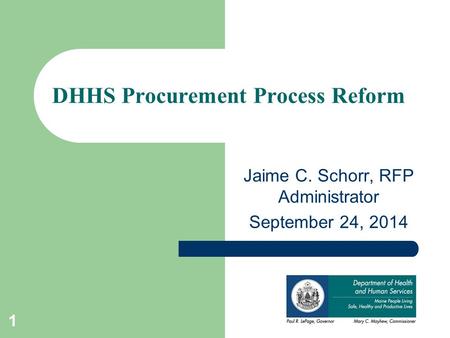 DHHS Procurement Process Reform