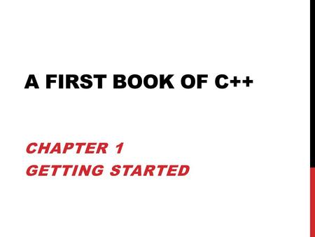 Chapter 1 Getting Started