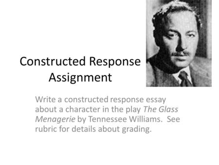 Constructed Response Assignment