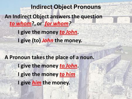 Indirect Object Pronouns