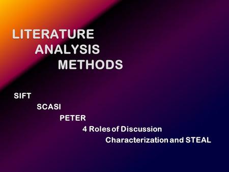 Literature Analysis Methods