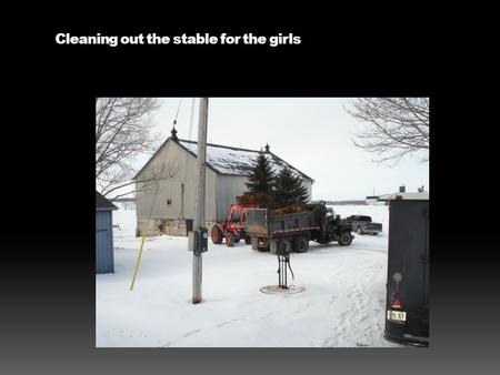 Cleaning out the stable for the girls. Bathroom window – we have to leave the stained glass and sash and install the new window on the outside of them.