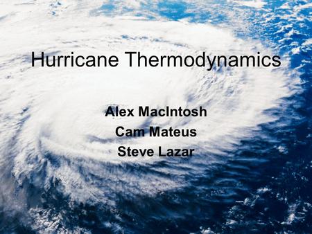 Hurricane Thermodynamics