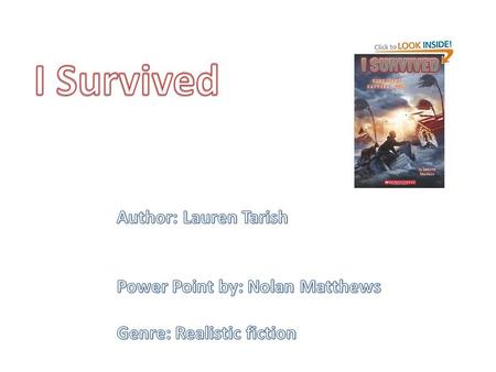 Summary This book is about Hurricane Katrina coming through a town, eventually it reaches Barry’s neighborhood. Then Barry and his family have to go up.