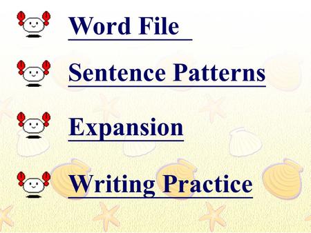 Word File Sentence Patterns Expansion Writing Practice.