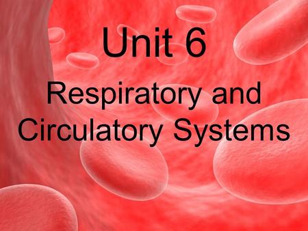 Respiratory and Circulatory Systems