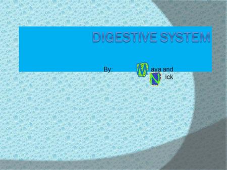 By: aya and ick. Parts of the digestive system Mouth, esophagus, liver,stomach,small intestine, large intestine, colon, rectum.