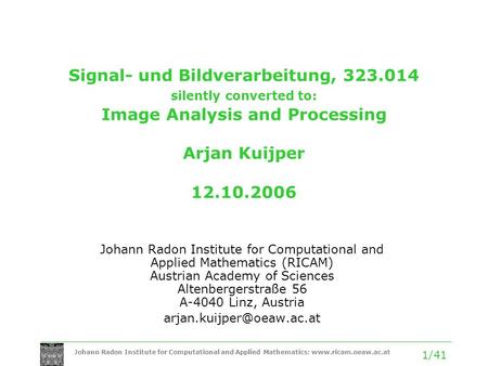 Signal- und Bildverarbeitung, 323