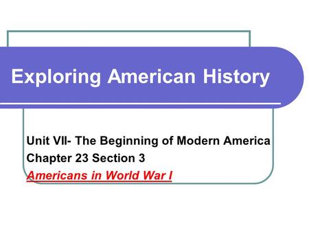 Exploring American History