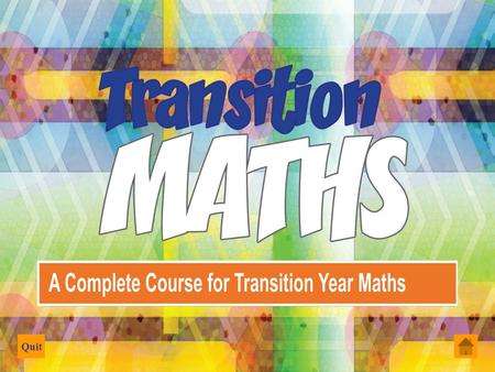 Quit Introduction Complex Numbers The Argand Diagram Modulus.