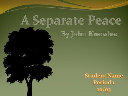 The story begins at Devon where Gene is retelling the events that happened while at boarding school. This is a time where WWII is still going on. Gene.