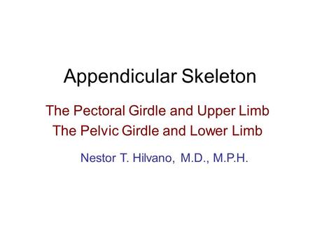 Appendicular Skeleton