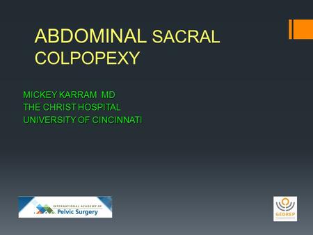 ABDOMINAL SACRAL COLPOPEXY